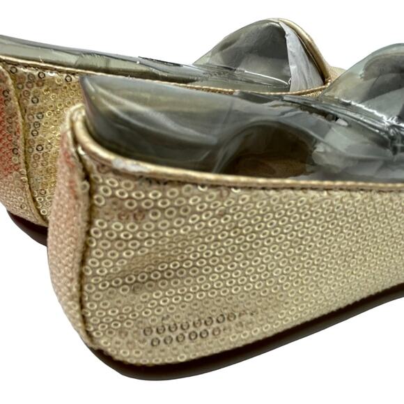 NIB Aerosoles Gold Sequin Smoking Loafers 5.5 Dressy Evening Party Costume New - Picture 11 of 16